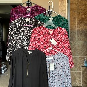 Women’s size Large, Brand: Dana Buchman, all six shirts are the same style.